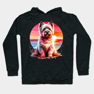 Watercolor Cairn Terrier Sunset Hoodie